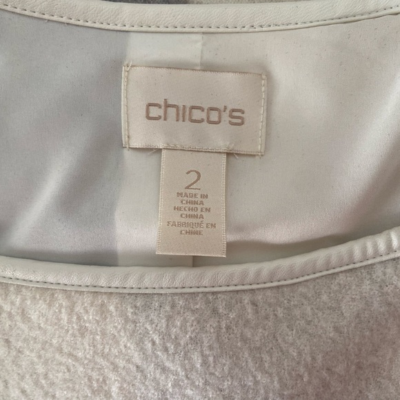 Chico's Women's Wrap Jacket Size 2 Colorblock Striped Yarn-Dye Boiled Wool 100% - Picture 3 of 8